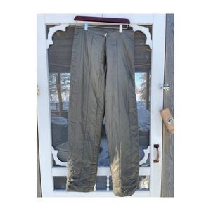 Vintage | 70s Nylon Quilted Snow Pants Olive Green Activewear Winter Outdoors